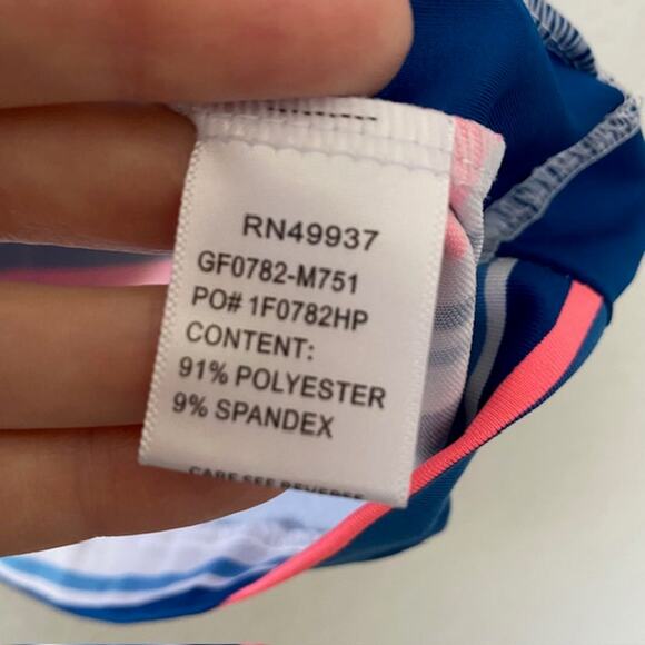 Tail Set Skort Top Short Sleeve Mock Neck Striped Polo Shirt Blue Skort Women M - Picture 9 of 12